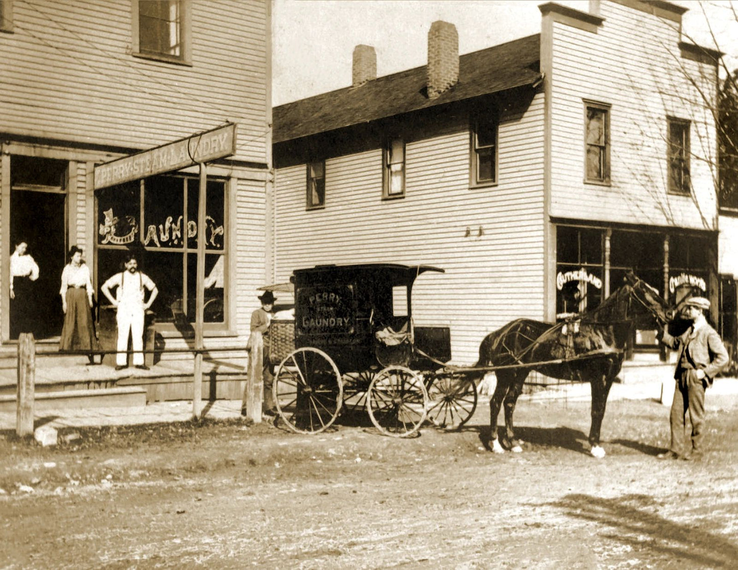 1901 Perry Steam Laundry Perry New York Old Vintage 300 Piece Jigsaw Puzzle