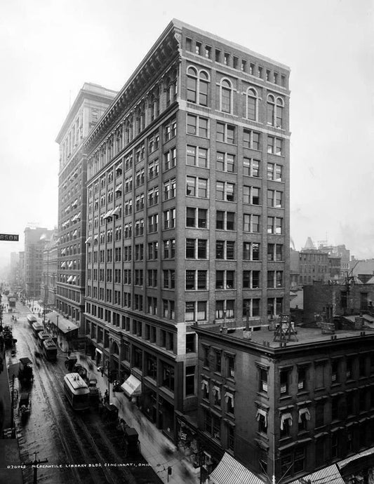 1902 1910 Mercantile Library Cincinnati Vintage Keychain Picture Reprint