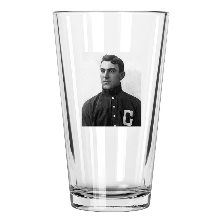 1902 Cleveland Naps Nap Lajoie Vintage Baseball Portrait Pint Beer Glass