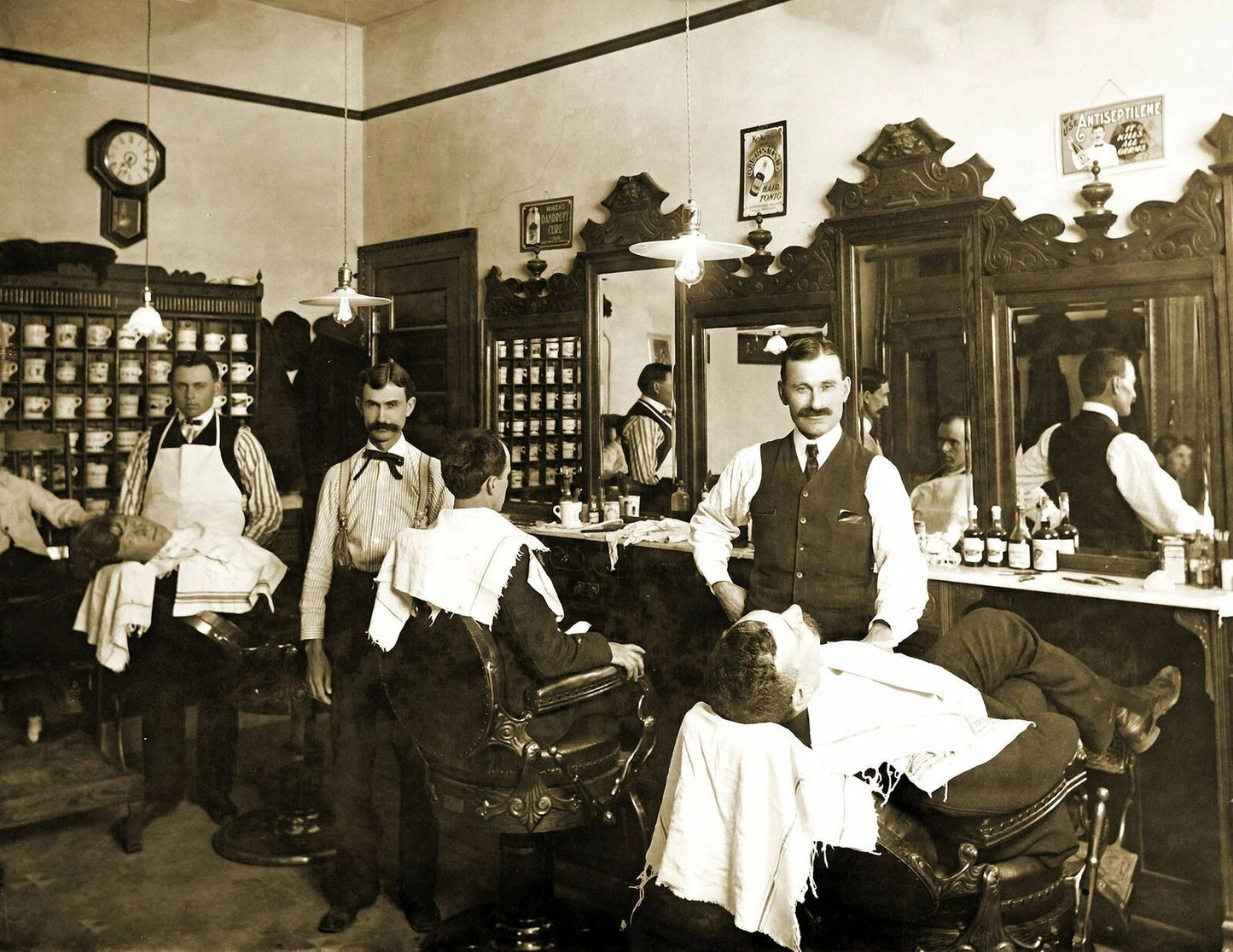 1903 Rudy Sohn'S Barber Shop Junction City Kansas Picture Magnet Reprint