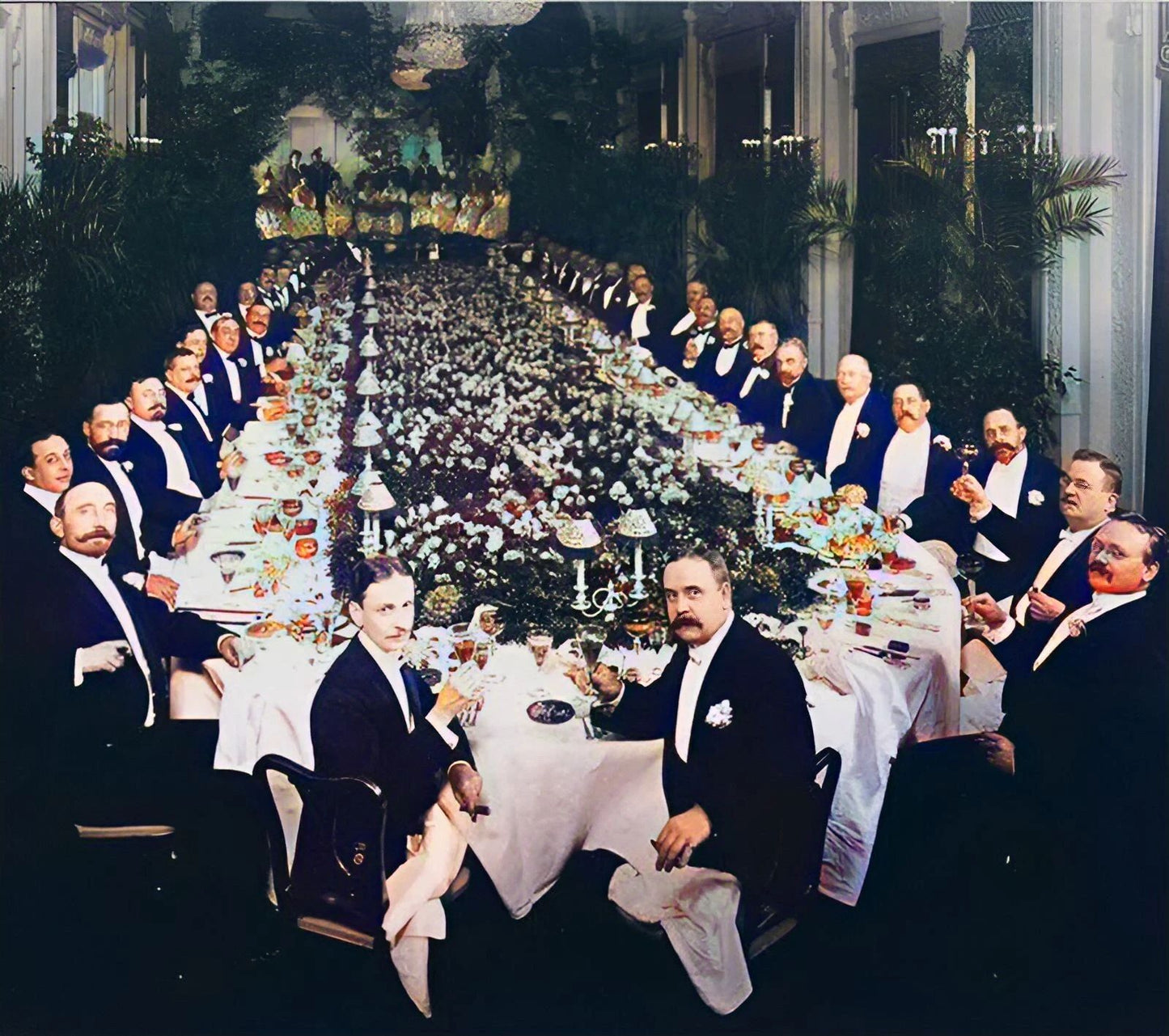1904 Dinner Party Hotel Astor New York City Colorized Picture Magnet 8.5 X11