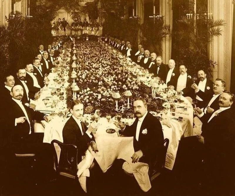 1904 Dinner Party Hotel Astor New York City Retro Classic Picture Photo 8.5 X11