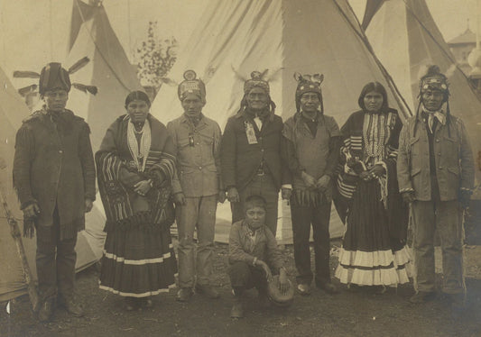 1904 Geronimo & Apaches At St. Louis Fair Old Magnet Picture Reprint