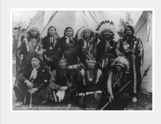 1904 Group Of Apache & Sioux Indians Native People Retro Photo Poster
