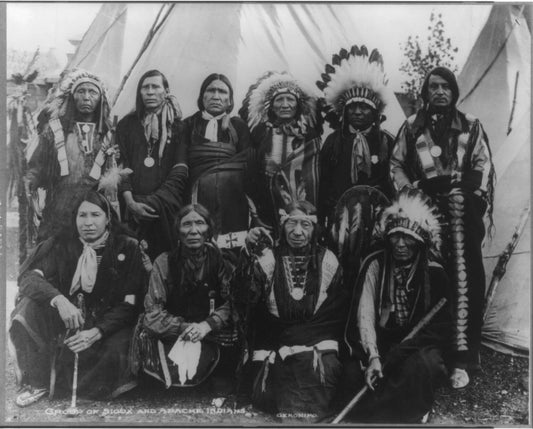 1904 Group Of Apache & Sioux Indians Native Magnet Picture Reprint