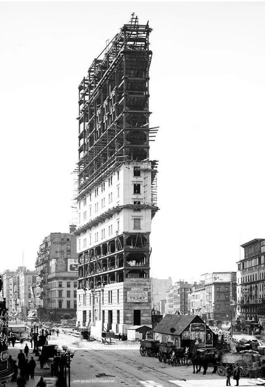 1904 Times Building Under Construction New York Old Keychain Reprint