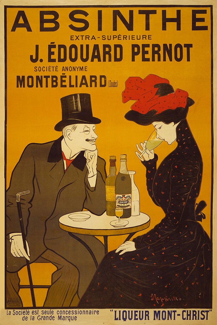 1905 Absinthe Table Vintage Alcohol Advertising Wall Art Home Poster