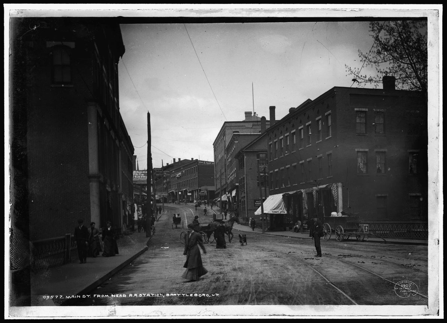 1905 Brattleboro Vermont Near Rail Road Station Train Tracks Old Keychain