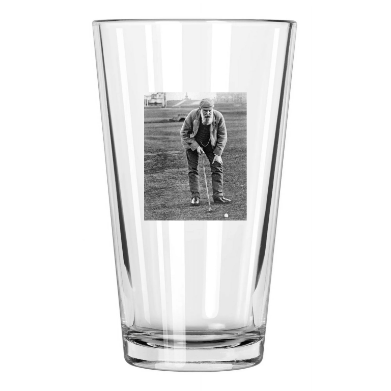 1905 Golfer Old Tom Morris Pioneer Golf St Andrews Pint Beer Drinking Glass