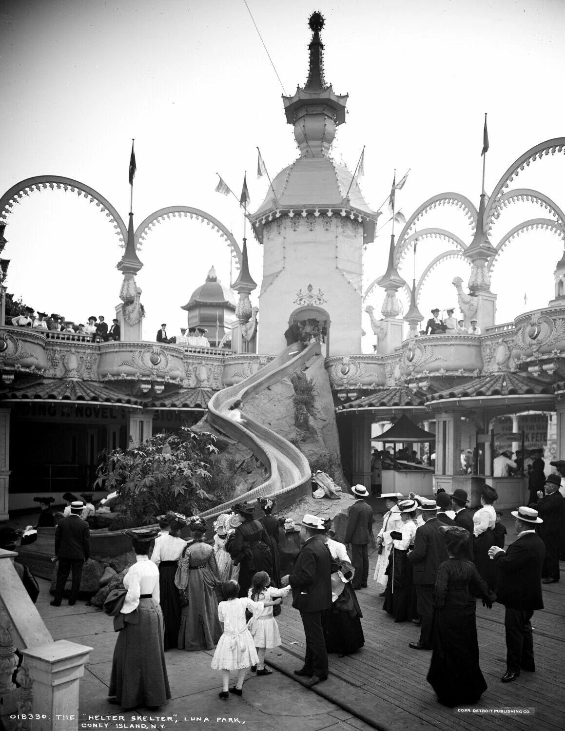 1905 Helter Skelter Coney Island Ny Vintage Old Magnet Reproduction
