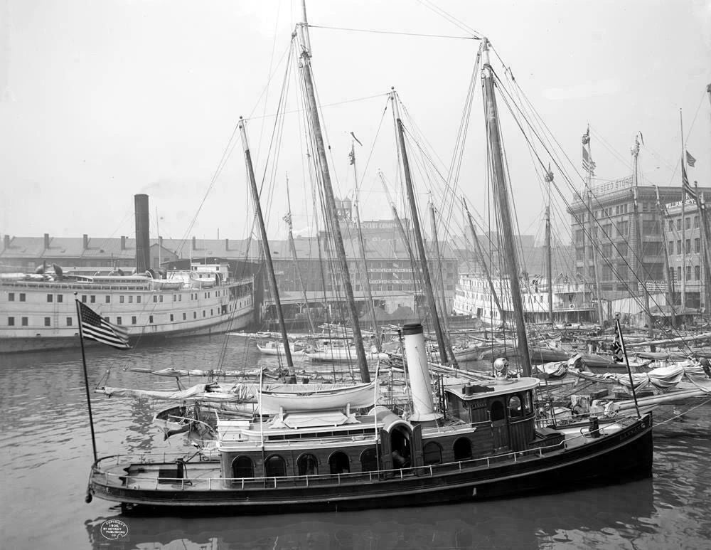 1905 Oyster Lugger At Dock Baltimore Md Maryland Old Magnet Reprint