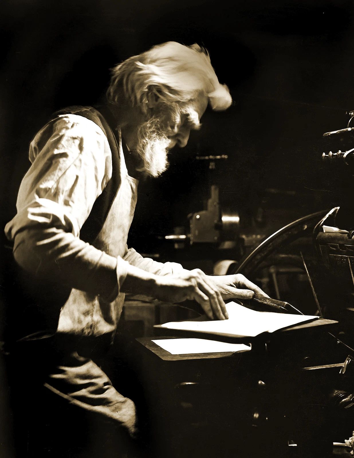 1905 Printer At Work New York City Ny Old Vintage 300 Piece Jigsaw Puzzle