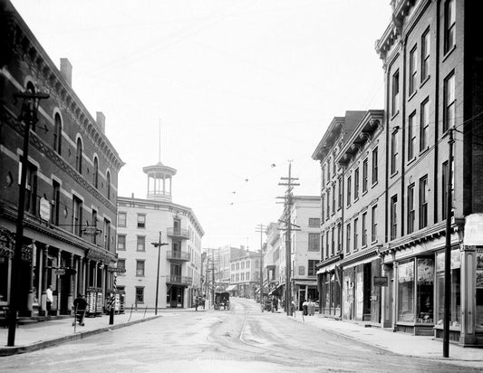 1906 Broadway Kingston New York Old Retro Vintage Keychaingraph Reprint