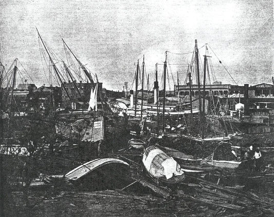 1906 Damage From Hurricane Pensacola Florida Old Retro Keychain Reprint