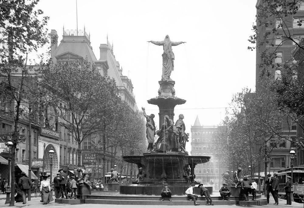 1906 Fountain Square Cincinnati, Ohio Vintage Photo Historic Reprint