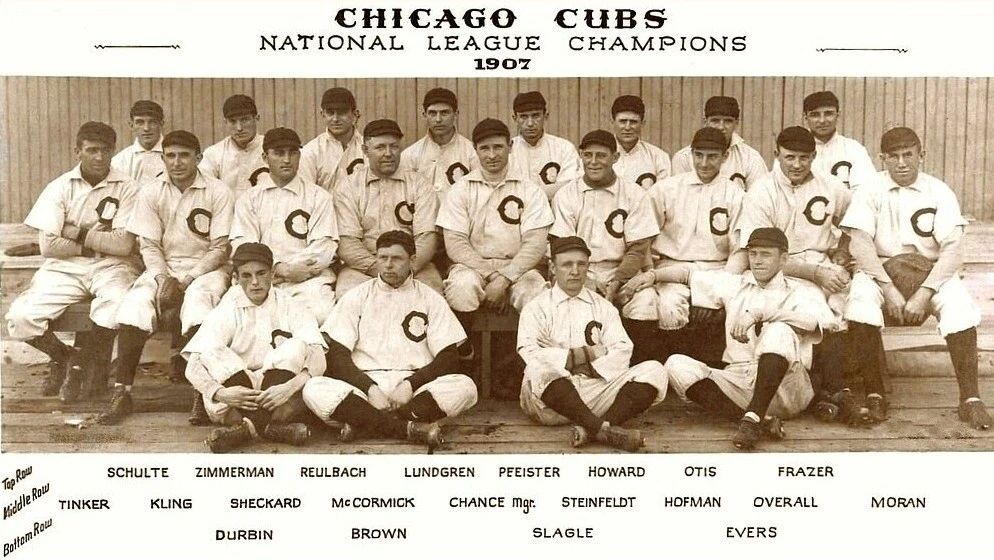 1907 Chicago Cubs Team Magnet Baseball Picture Mlb Wide Border