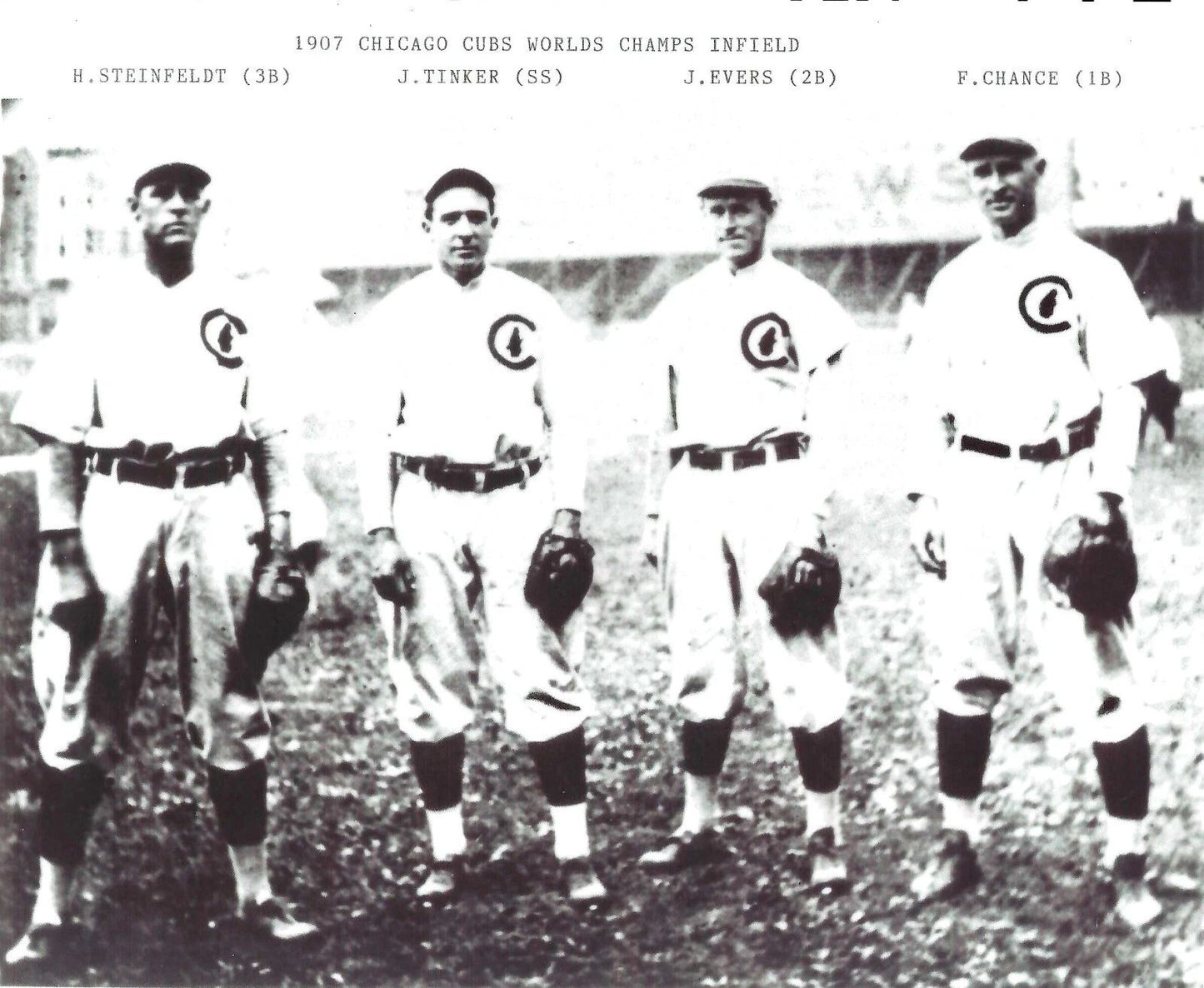 1907 Chicago Cubs Team Keychain Baseball Picture Tinker Evers Chance Steinfeld