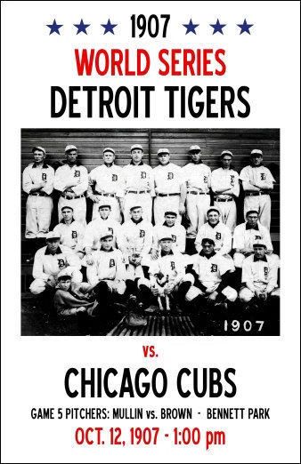 1907 Detroit Tigers Vs Chicago Cubs Photo Baseball Picture Mlb