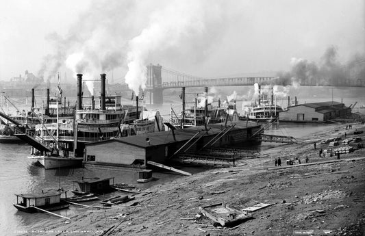 1907 The Levee Cincinnati Ohio Vintage Photo Historic Reprint
