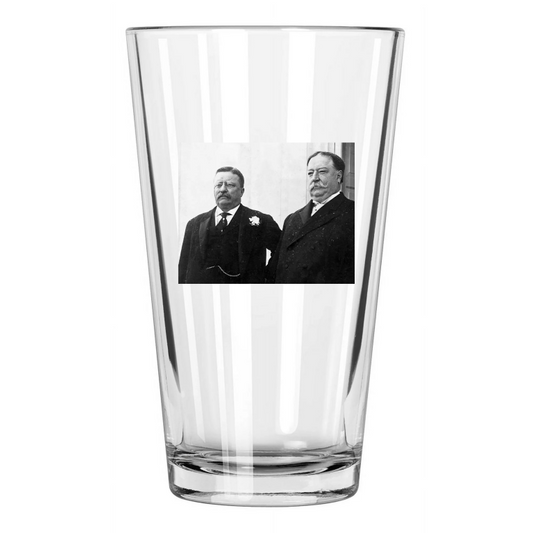 1907 Us President Teddy Roosevelt And William H Taft Pint Beer Drinking Glass