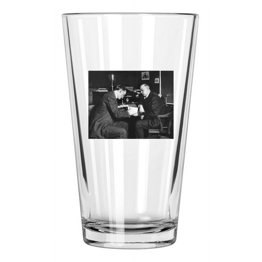 1908 Detroit Tigers Ty Cobb And Frank Navin Photo Pint Beer Drinking Glass