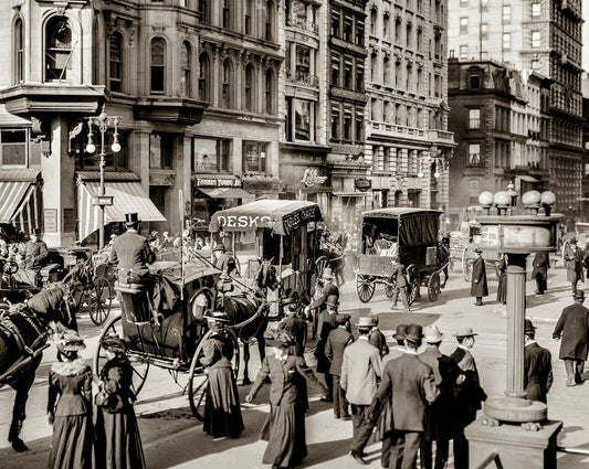 1908 New York Fifth Avenue And 42Nd Street Cityscape Magnet Magnet