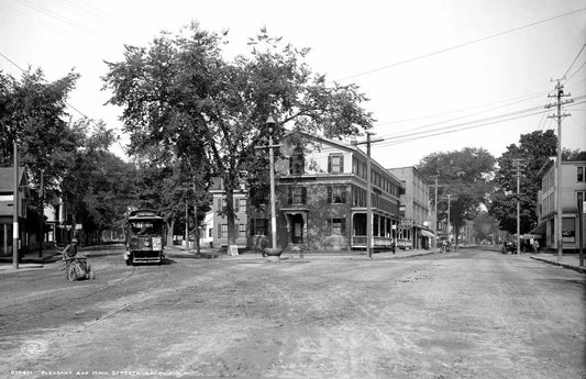 1908 Pleasant And Main Streets Laconia Nh Vintage Old Magnet 8.5. X 11 Reprint