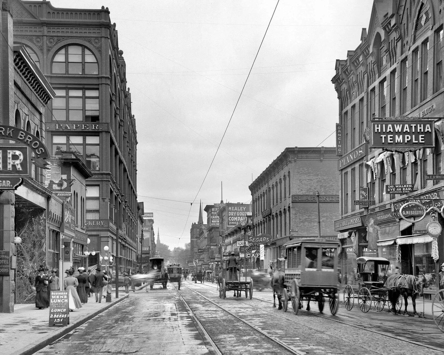 1908 St Paul Minnesota City Street Scene Classic Vintage Picture Keychain