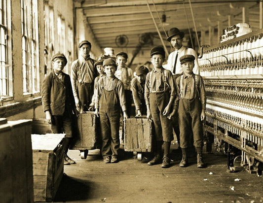 1908 Young Mill Workers Kids South Carolina Vintage Old Keychain Reprint