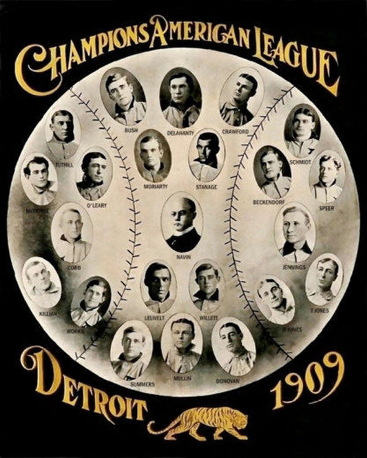 1909 Detroit Tigers Team Magnet Baseball Mlb Picture Al Champs Collage