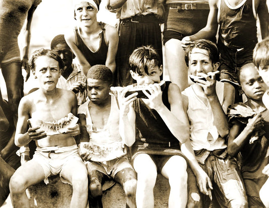 1909 Group Of Chidden Eating Watermelon Old Vintage 300 Piece Jigsaw Puzzle