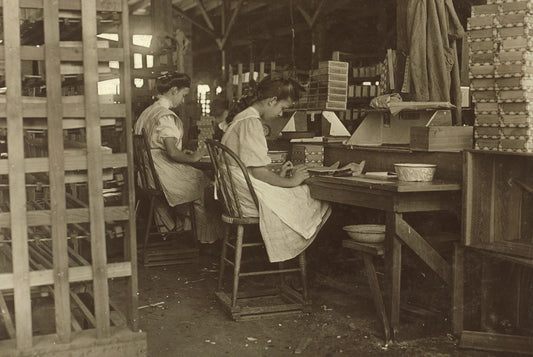 1909 Ladies Working In A Box Factory Tampa Florida Old 300 Piece Jigsaw Puzzle