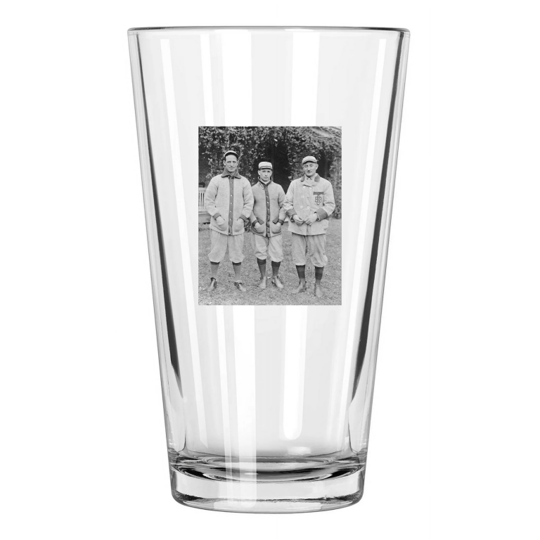 1909 Pittsburgh Pirates Honus Wagner, Fred Clarke, Tommy Leach Pint Beer Glass