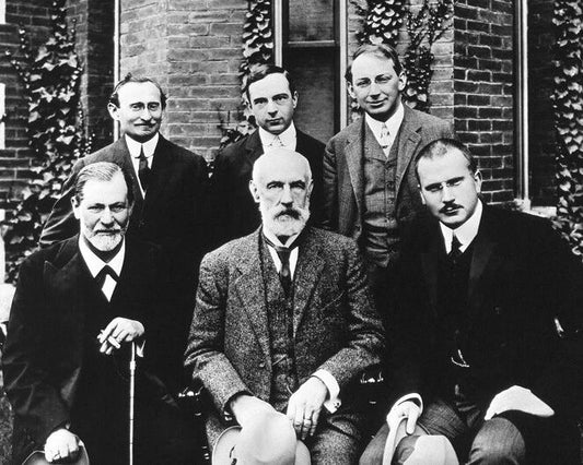 1909 Psychologists Sigmund Freud, G Stanley Hall And Carl Jung Glossy Keychain
