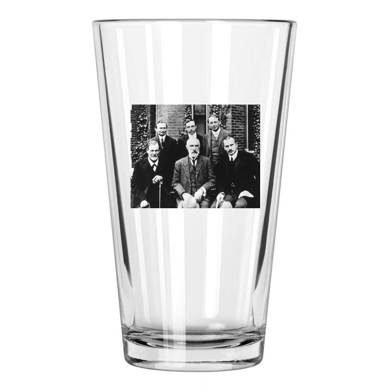 1909 Psychologists Sigmund Freud, G Stanley Hall And Carl Jung Pint Beer Glass
