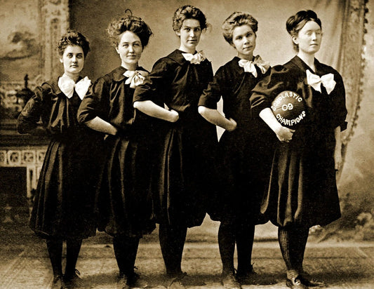 1909 Scholastic Champions Girls Basketball Team Vintage Picture Magnet Print