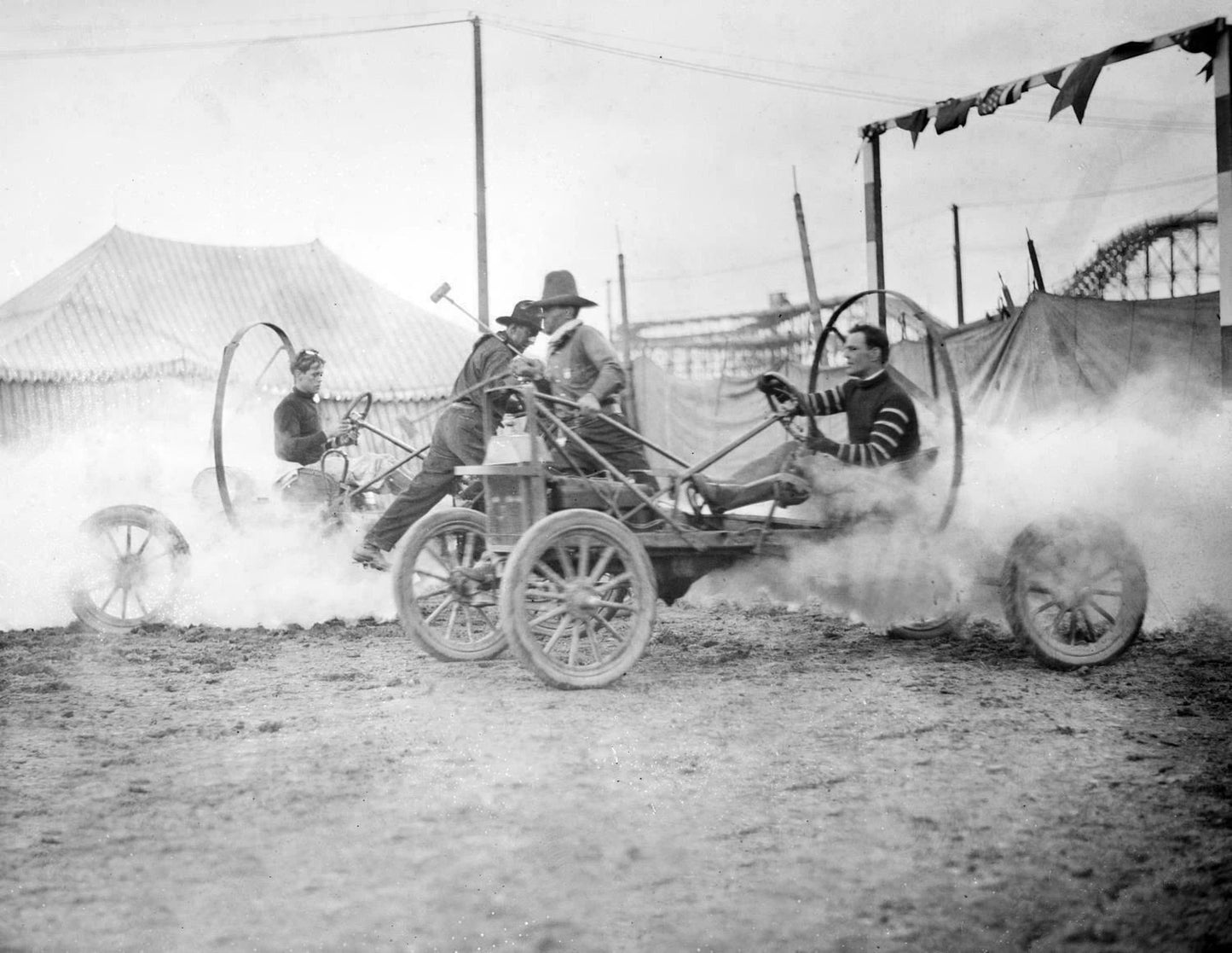 1915 Auto Polo Coney Island Ny Vintage Photo Picture Reprint