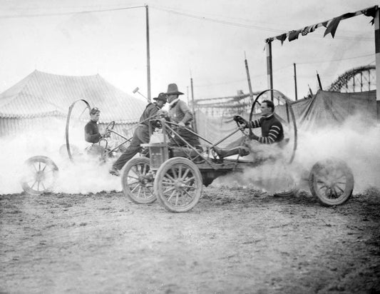 1915 Auto Polo Coney Island Ny Vintage Keychain Picture Reprint