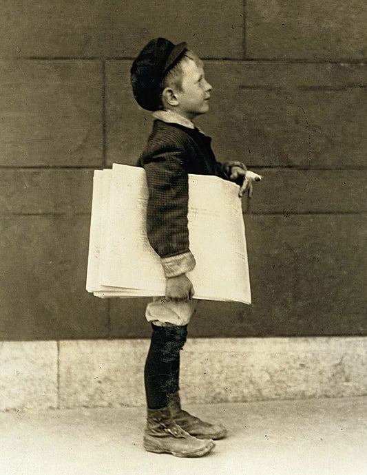 1910 5 Year Old Newsboy Francis Lance St Louis, Mo Old Magnet Reprint