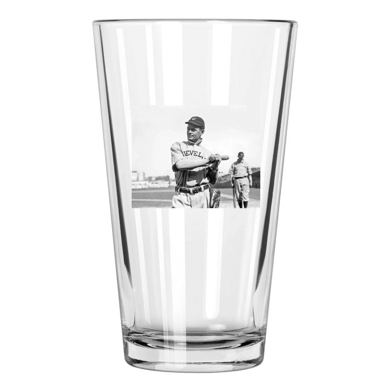 1910 Cleveland Naps Elmer Flick Photo Indians Hof 1963 Pint Beer Drinking Glass