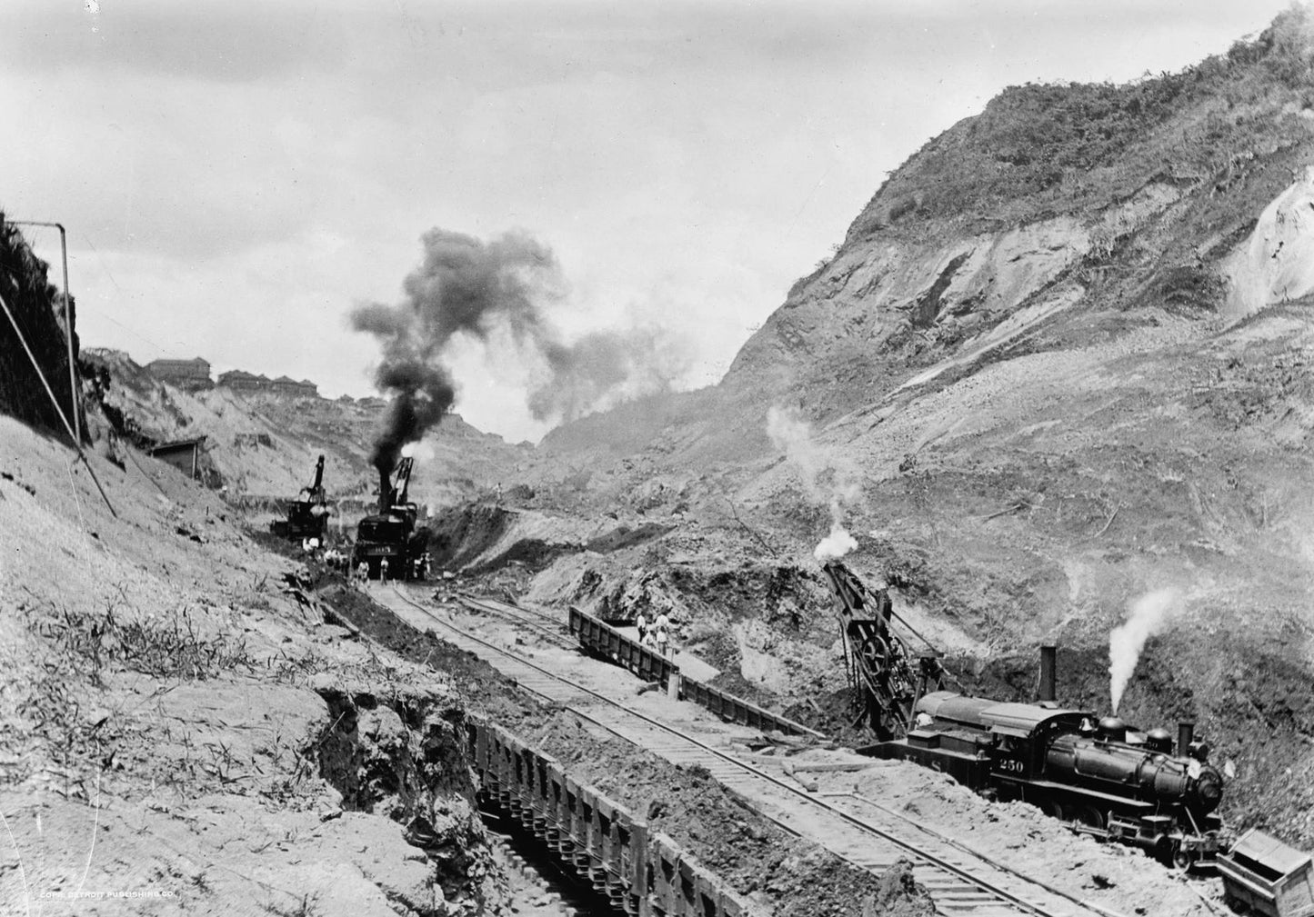 1910 Famous Cucaracha Slide Panama Canal Vintage Historic Photo Print