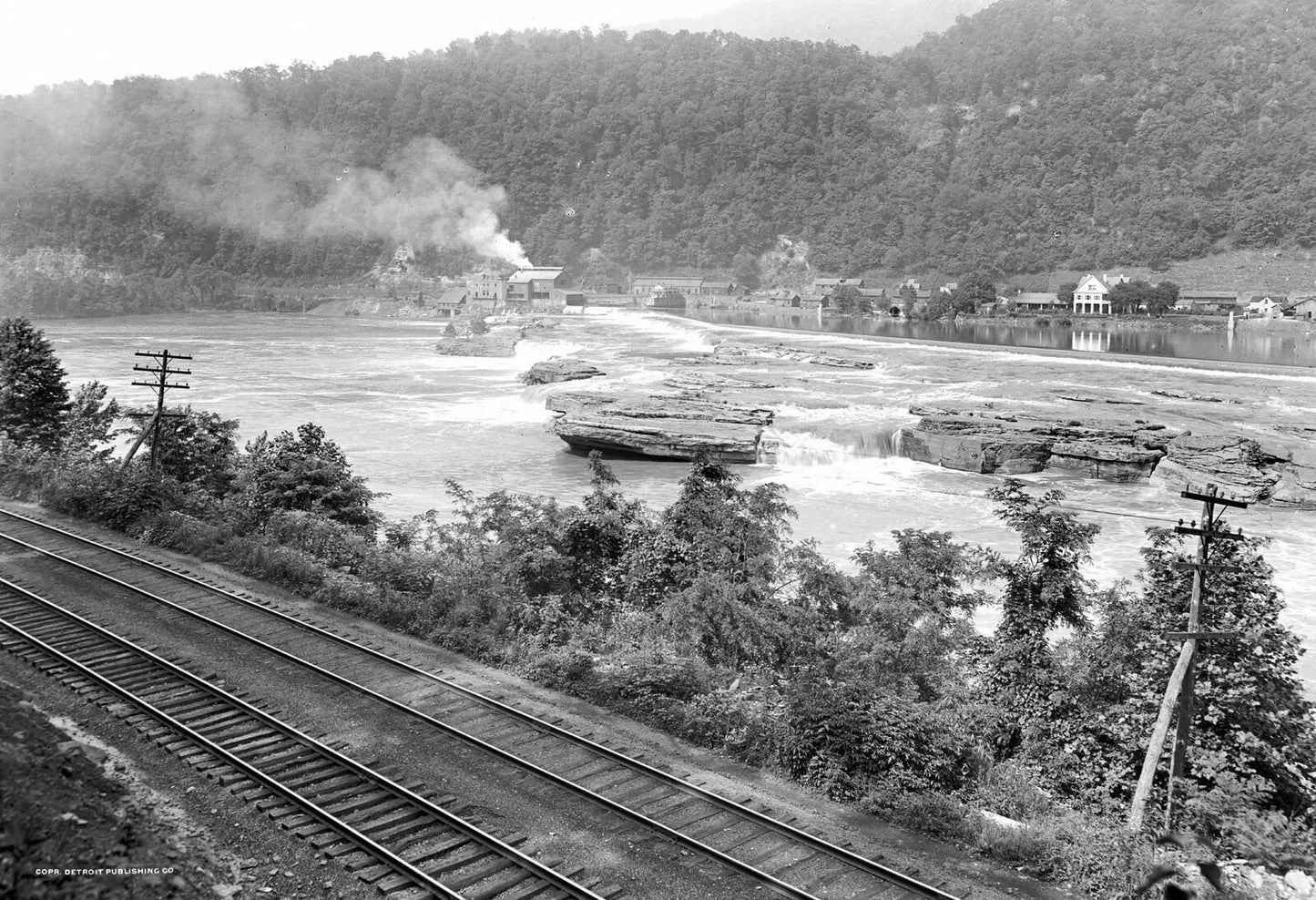 1910 Kanawha Falls New River Canyon Wv Vintage Old Magnet Reprint