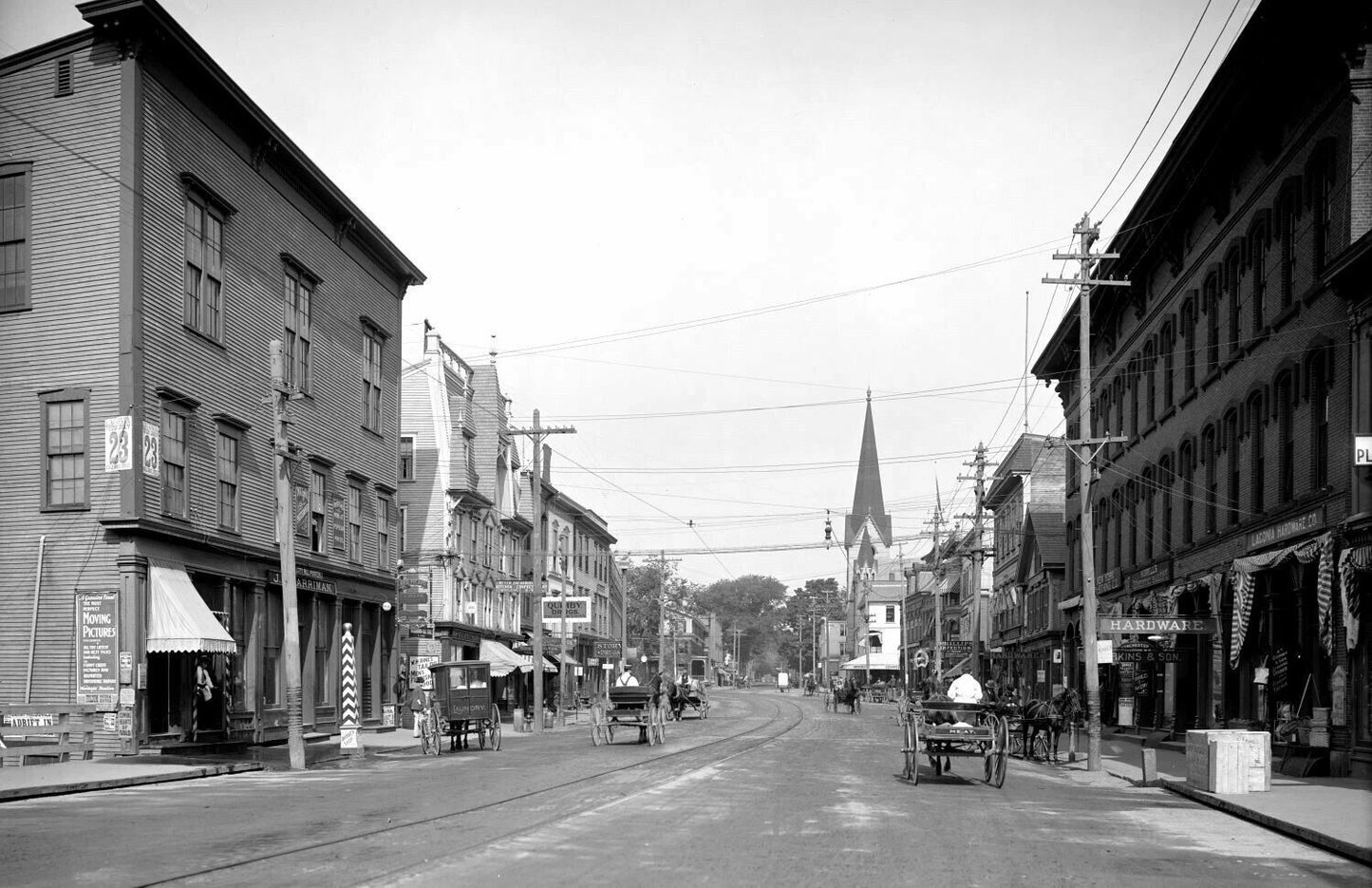 1910 Main Street Laconia Nh Vintage Old Photo Retro Historic Reprint