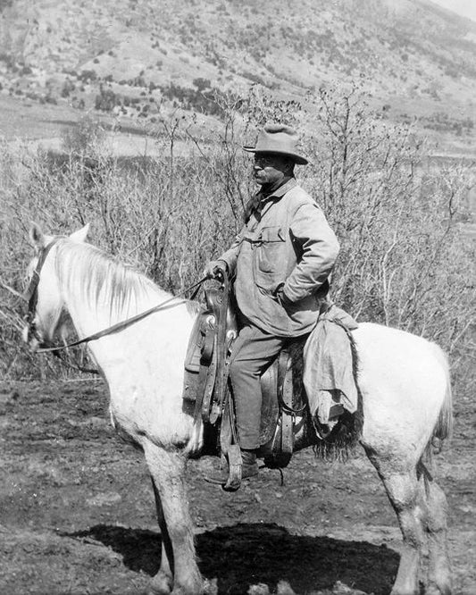1910 Theodore 'Teddy' Roosevelt Glossy Keychain President At Badlands Print