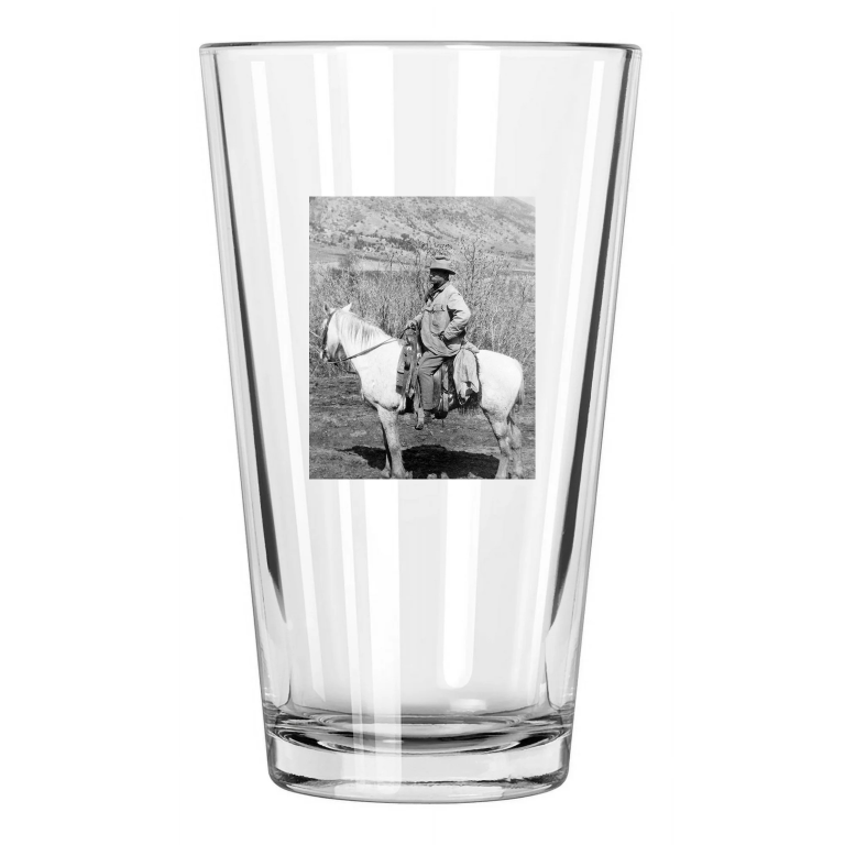 1910 Theodore 'Teddy' Roosevelt President At Badlands Pint Beer Drinking Glass