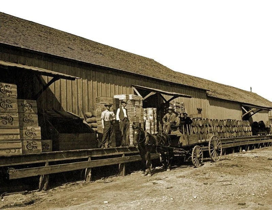 1910'S Freight Train Depot Texas Central Railroad Picture Keychain Keychain
