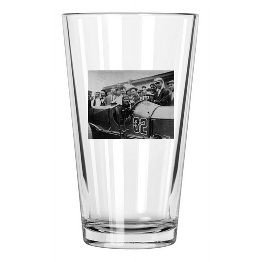 1911 Racecar Driver Ray Harroun Photo Indy 500 Winner Pint Beer Drinking Glass