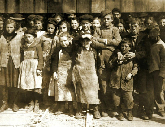 1911 Young Oyster Shuckers Alabama Old Vintage Photo Reprint