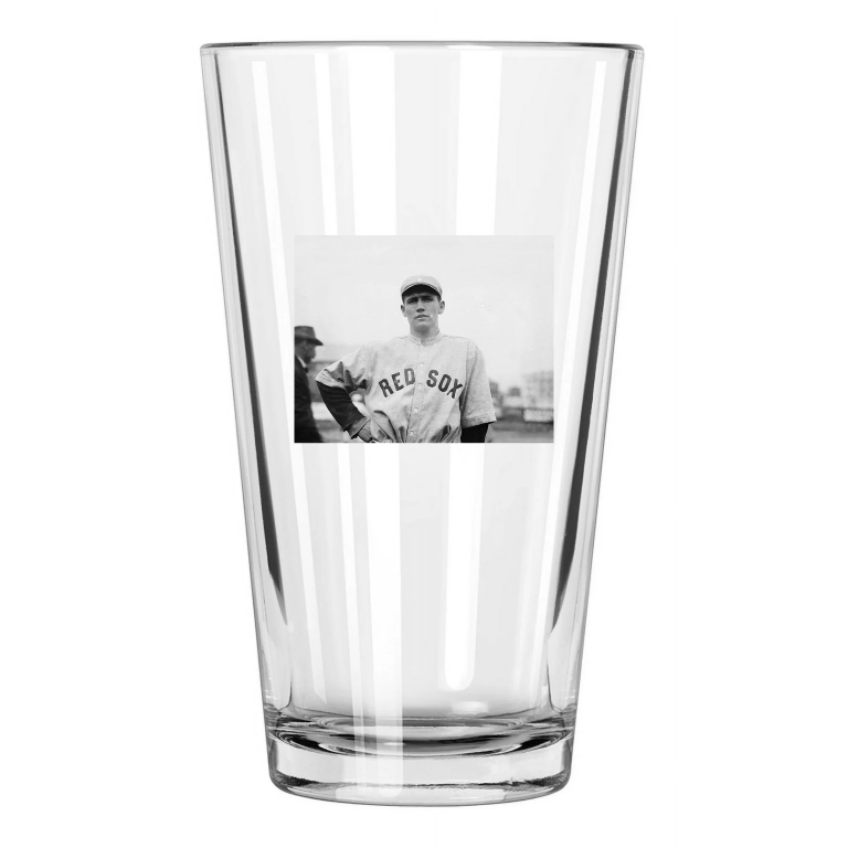 1912 Boston Red Sox Smokey Joe Wood Photo Baseball Pint Beer Drinking Glass