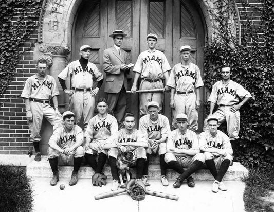 1912 Summer School Baseball Team Miami Ohio Old Vintage Photo Reprint